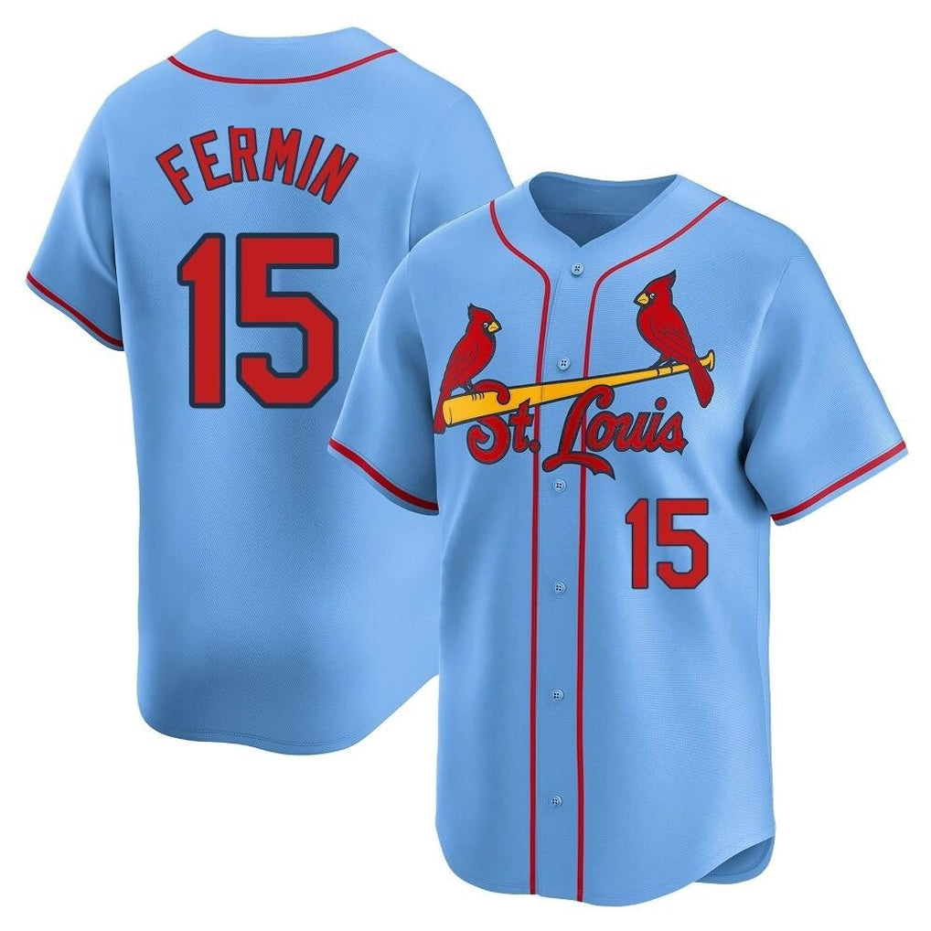 Davalo St. Louis Cardinals #15 Jose Fermin Player Light Blue Home Limited Stitched Jerseys