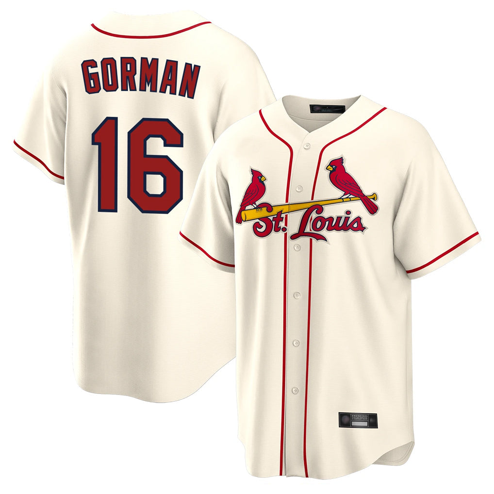 Davalo St. Louis Cardinals #16 Nolan Gorman Player Cream Home Game Stitched Jerseys