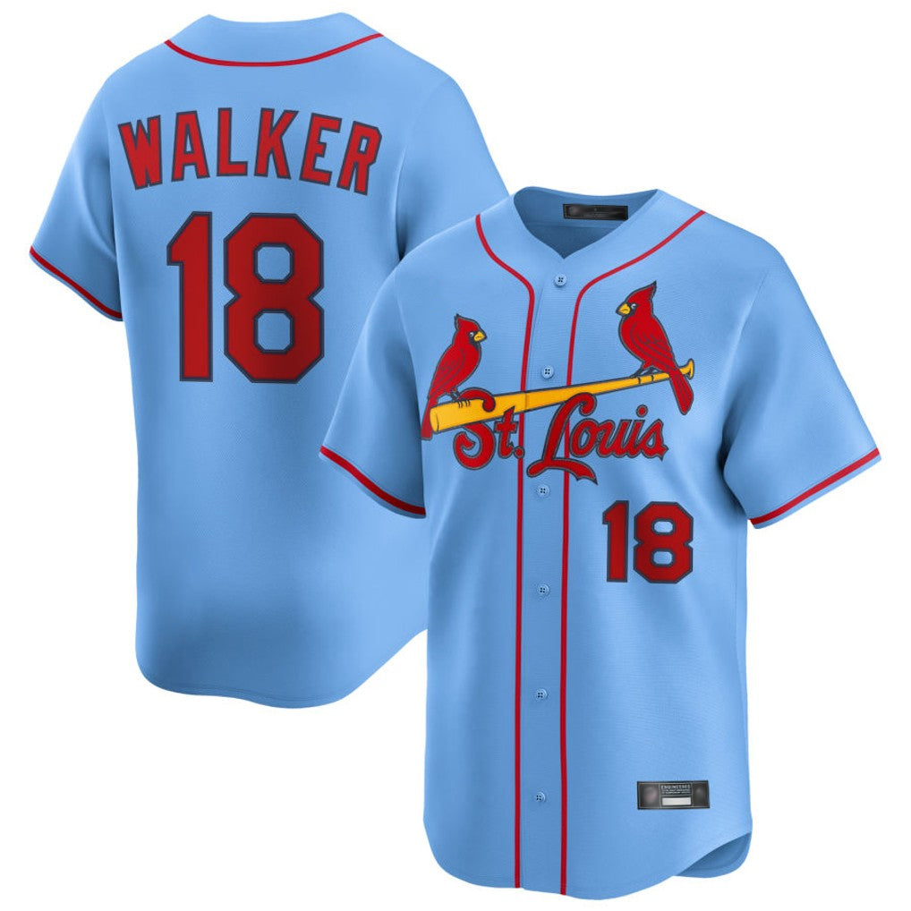 Davalo St. Louis Cardinals #18 Jordan Walker Player Light Blue Home Limited Stitched Jerseys