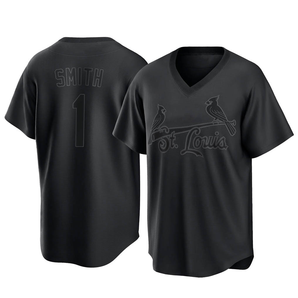Davalo St. Louis Cardinals #1 Ozzie Smith Player Black City Connect T-shirt Stitched Jerseys