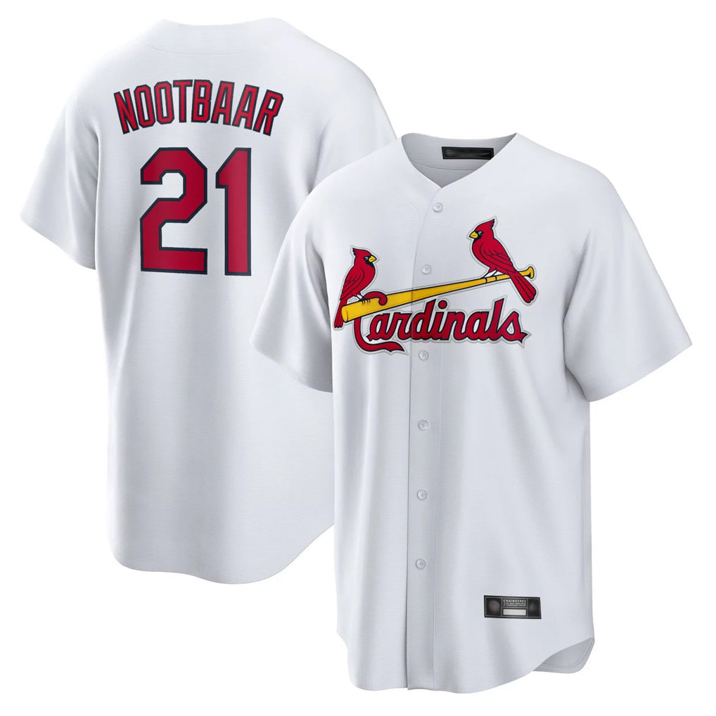 Davalo St. Louis Cardinals #21 Lars Nootbaar Player White Home Game Stitched Jerseys