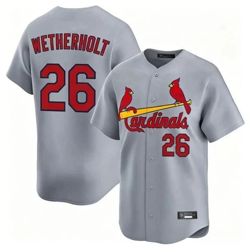 Davalo St. Louis Cardinals #26 JJ Wetherholt Player Gray Home Limited Stitched Jerseys