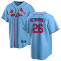 Davalo St. Louis Cardinals #26 JJ Wetherholt Player Light Blue Home Game Stitched Jerseys