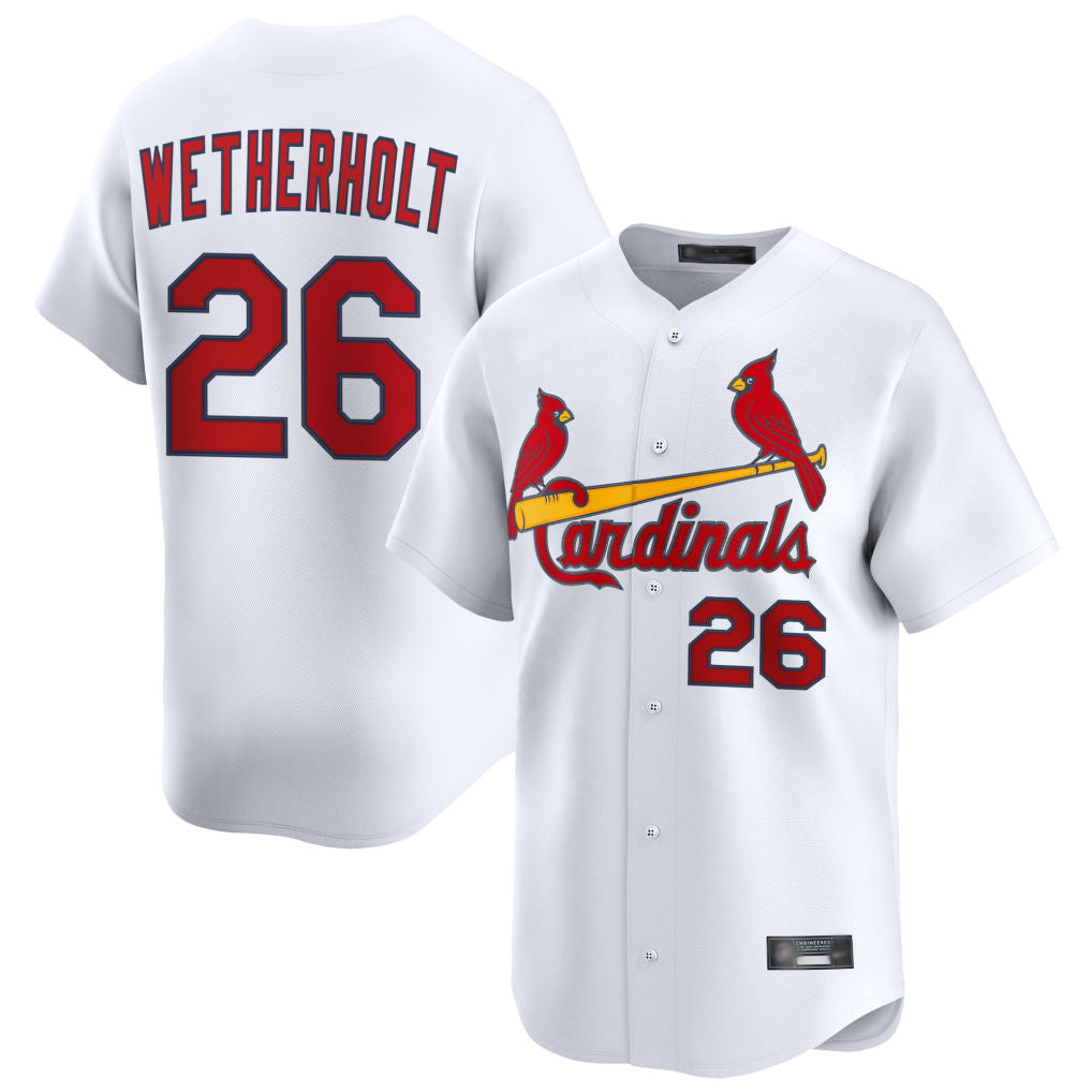 Davalo St. Louis Cardinals #26 JJ Wetherholt Player White Home Limited Stitched Jerseys