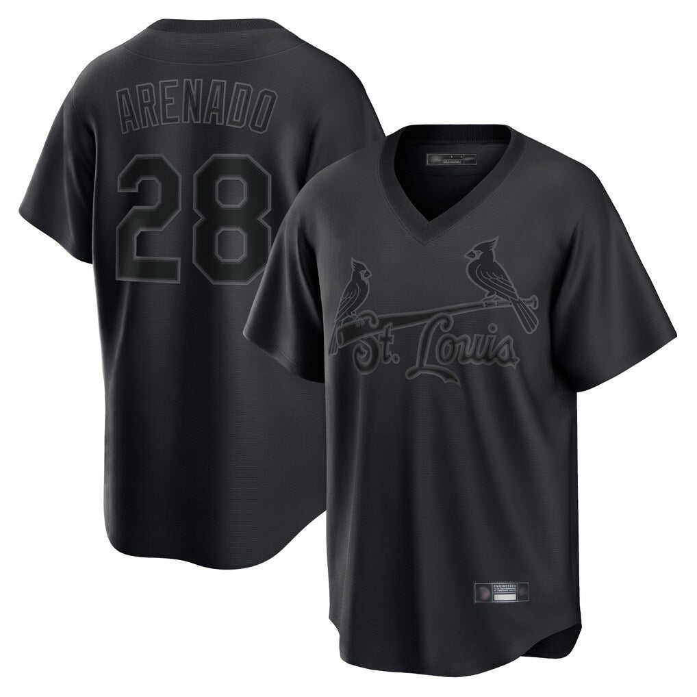 Davalo St. Louis Cardinals #28 Nolan Arenado Player Black City Connect T-shirt Stitched Jerseys
