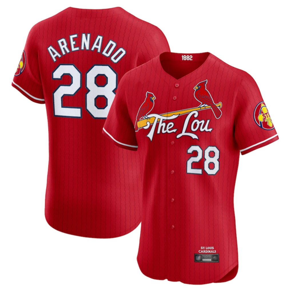 Davalo St. Louis Cardinals #28 Nolan Arenado Player Red City Connect Limited Elite Stitched Jerseys