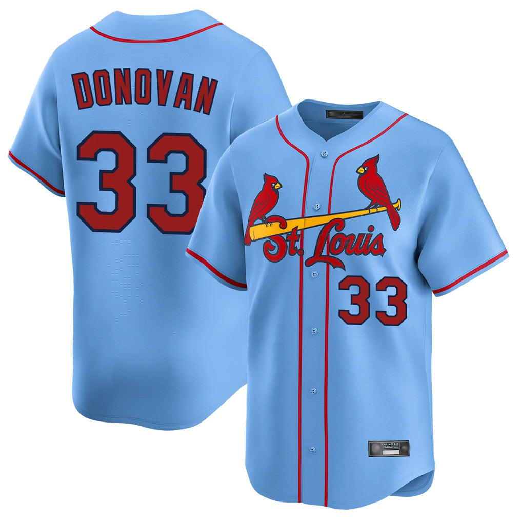 Davalo St. Louis Cardinals #33 Brendan Donovan Player Light Blue Home Limited Stitched Jerseys
