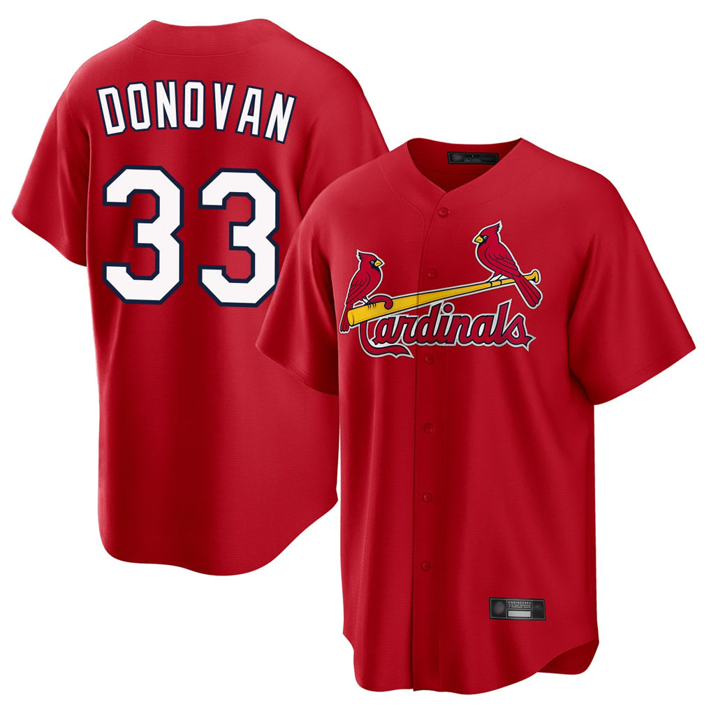 Davalo St. Louis Cardinals #33 Brendan Donovan Player Red Home Game Stitched Jerseys