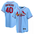 Davalo St. Louis Cardinals #40 Willson Contreras Player Light Blue Home Game Stitched Jerseys