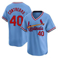 Davalo St. Louis Cardinals #40 Willson Contreras Player Light Blue Throwback Cooperstown Collection Limited Stitched Jerseys