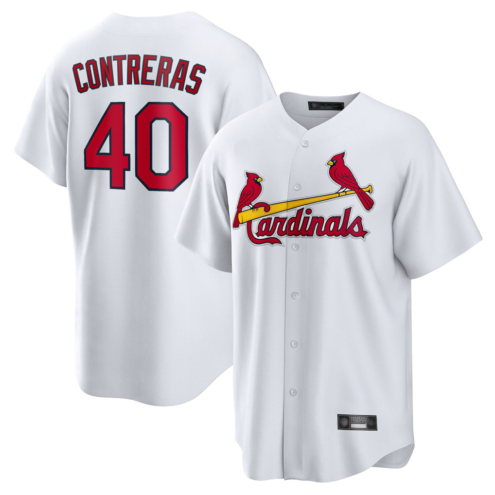 Davalo St. Louis Cardinals #40 Willson Contreras Player White Home Game Stitched Jerseys