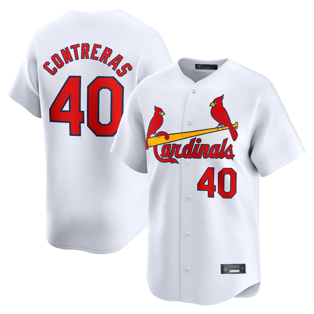 Davalo St. Louis Cardinals #40 Willson Contreras Player White Home Limited Stitched Jerseys