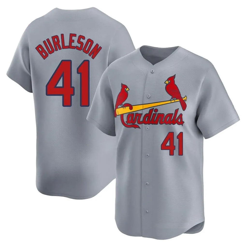 Davalo St. Louis Cardinals #41 Alec Burlesona Player Gray Home Limited Stitched Jerseys