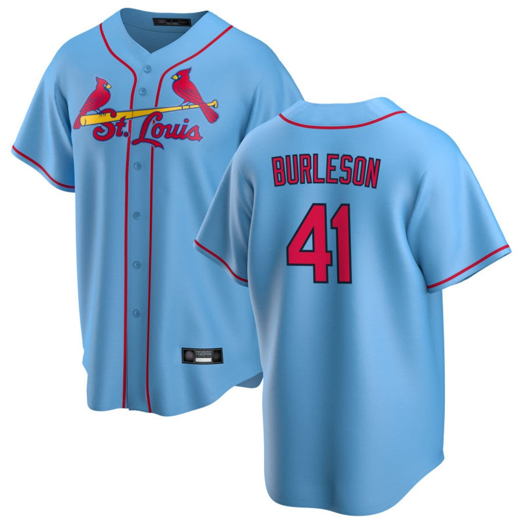 Davalo St. Louis Cardinals #41 Alec Burlesona Player Light Blue Home Game Stitched Jerseys