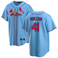Davalo St. Louis Cardinals #41 Alec Burlesona Player Light Blue Home Game Stitched Jerseys