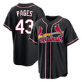 Davalo St. Louis Cardinals #43 Pedro Pages Player Black Carbon Fashio Game Stitched Jerseys