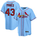Davalo St. Louis Cardinals #43 Pedro Pages Player Light Blue Home Game Stitched Jerseys