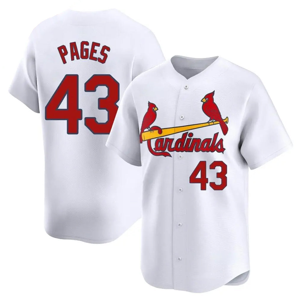 Davalo St. Louis Cardinals #43 Pedro Pages Player White Home Limited Stitched Jerseys