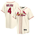 Davalo St. Louis Cardinals #4 Yadier Molina Player Cream Home Game Stitched Jerseys