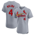 Davalo St. Louis Cardinals #4 Yadier Molina Player Gray Home Limited Elite Stitched Jerseys