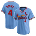 Davalo St. Louis Cardinals #4 Yadier Molina Player Light Blue City Connect Home T-shirt Stitched Jerseys
