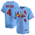 Davalo St. Louis Cardinals #4 Yadier Molina Player Light Blue Home Limited Stitched Jerseys