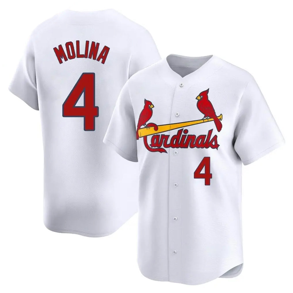Davalo St. Louis Cardinals #4 Yadier Molina Player White Home Limited Stitched Jerseys
