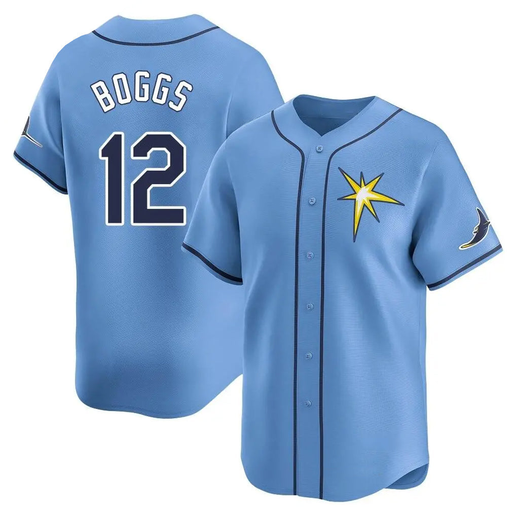 Davalo TB.Rays #12 Wade Boggs Player Light Blue Home Limited Stitched Jerseys
