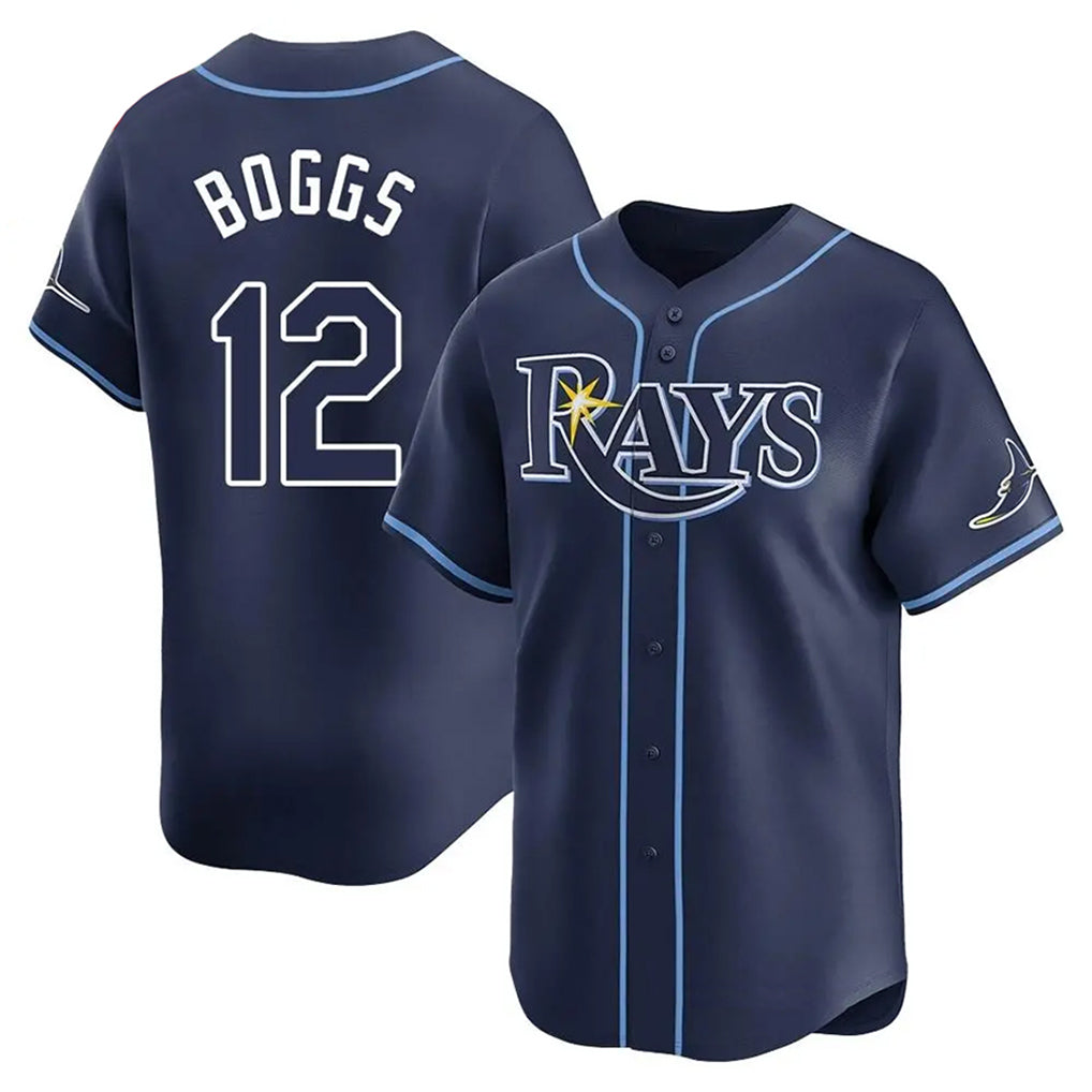 Davalo TB.Rays #12 Wade Boggs Player Navy Home Limited Stitched Jerseys
