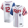 Davalo TB.Rays #12 Wade Boggs Player White 2025 Independence Day Vapor Premier Limited Stitched Jerseys