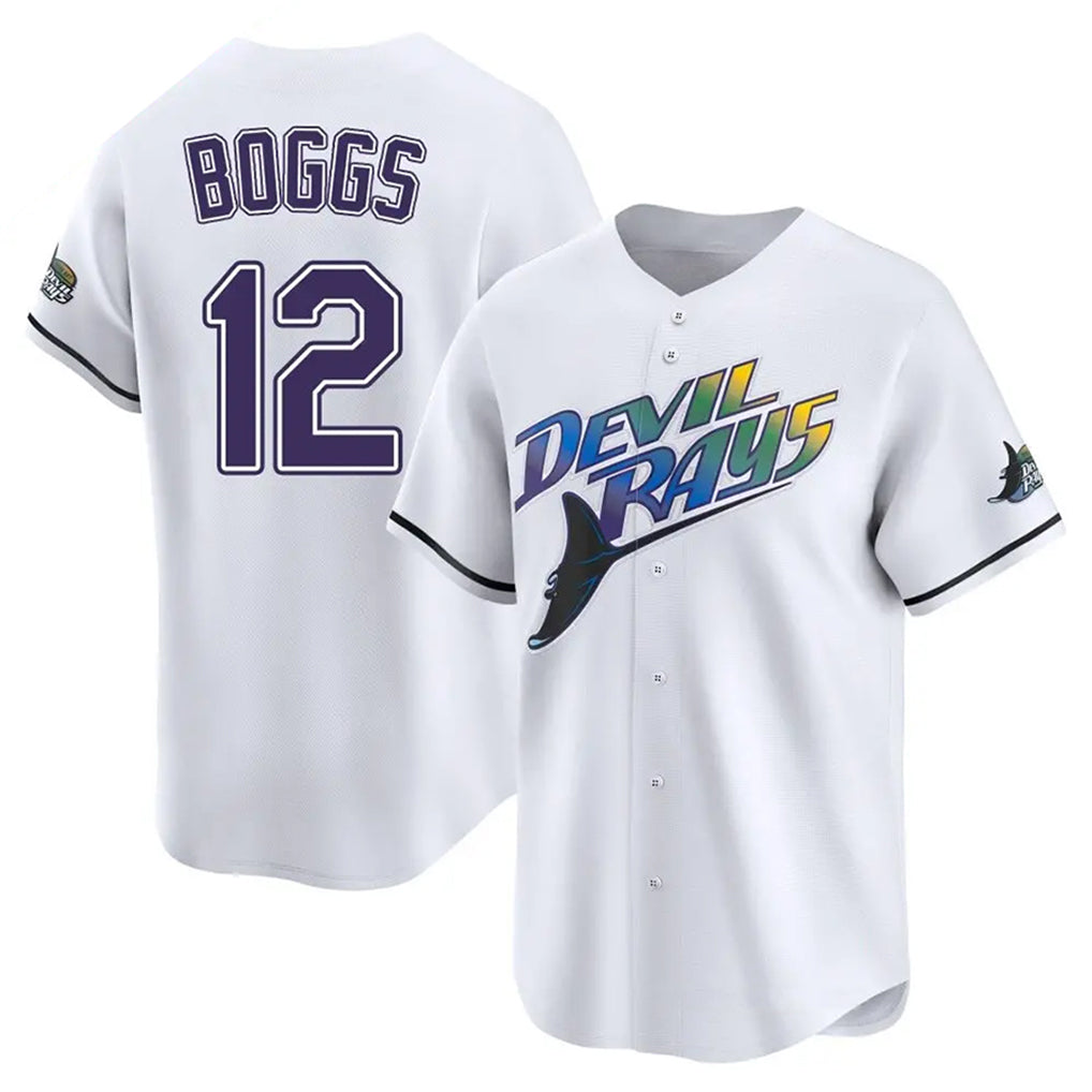 Davalo TB.Rays #12 Wade Boggs Player White City Connect Home Stitched Jerseys