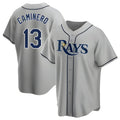Davalo TB.Rays #13 Junior Caminero Player Gray Home Game Stitched Jerseys