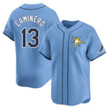 Davalo TB.Rays #13 Junior Caminero Player Light Blue Home Limited Stitched Jerseys