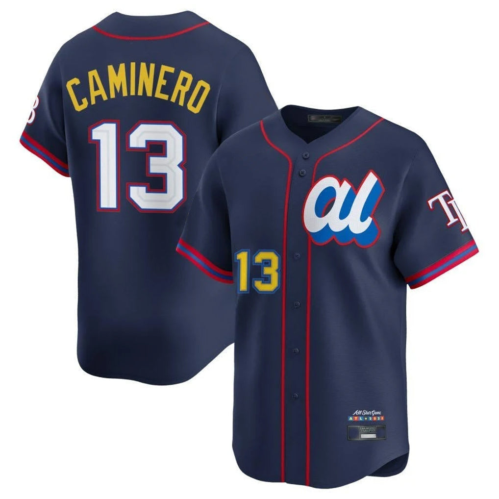 Davalo TB.Rays #13 Junior Caminero Player Navy All-star Limited Stitched Jersey