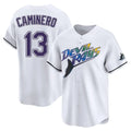 Davalo TB.Rays #13 Junior Caminero Player White City Connect Home Stitched Jerseys