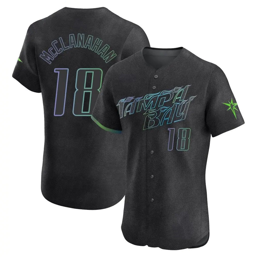 Davalo TB.Rays #18 Shane McClanahan Player Black City Connect Home Limited Elite Stitched Jerseys