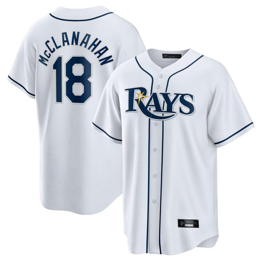 Davalo TB.Rays #18 Shane McClanahan Player White Home Game Stitched Jerseys