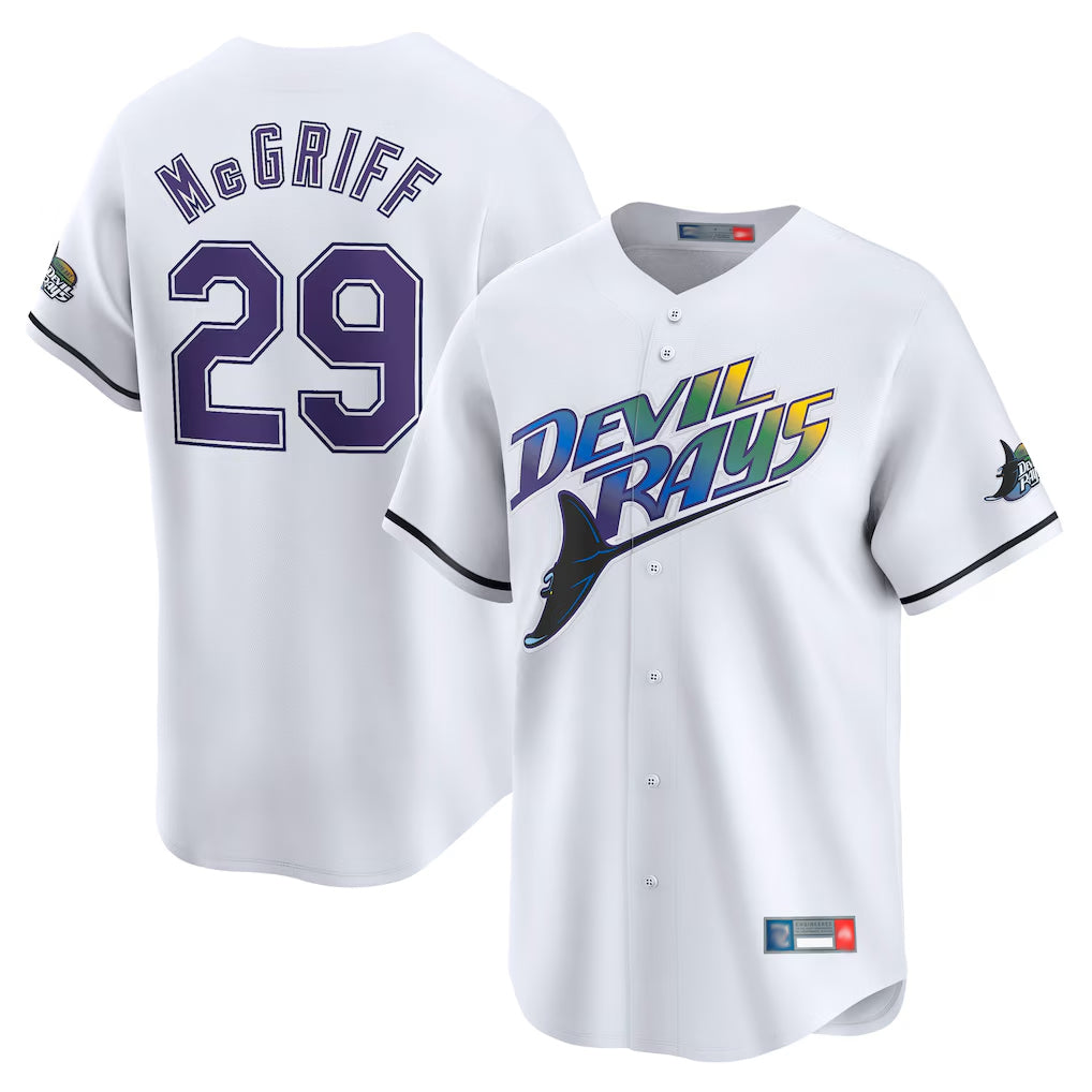 Davalo TB.Rays #29 Fred McGriff Player White City Connect Home Stitched Jerseys