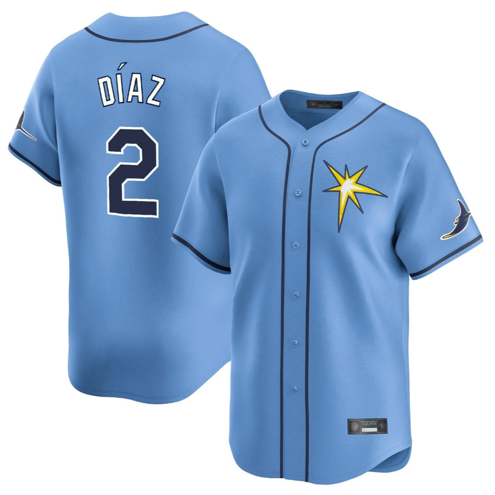 Davalo TB.Rays #2 Yandy Diaz Player Light Blue Home Limited Stitched Jerseys
