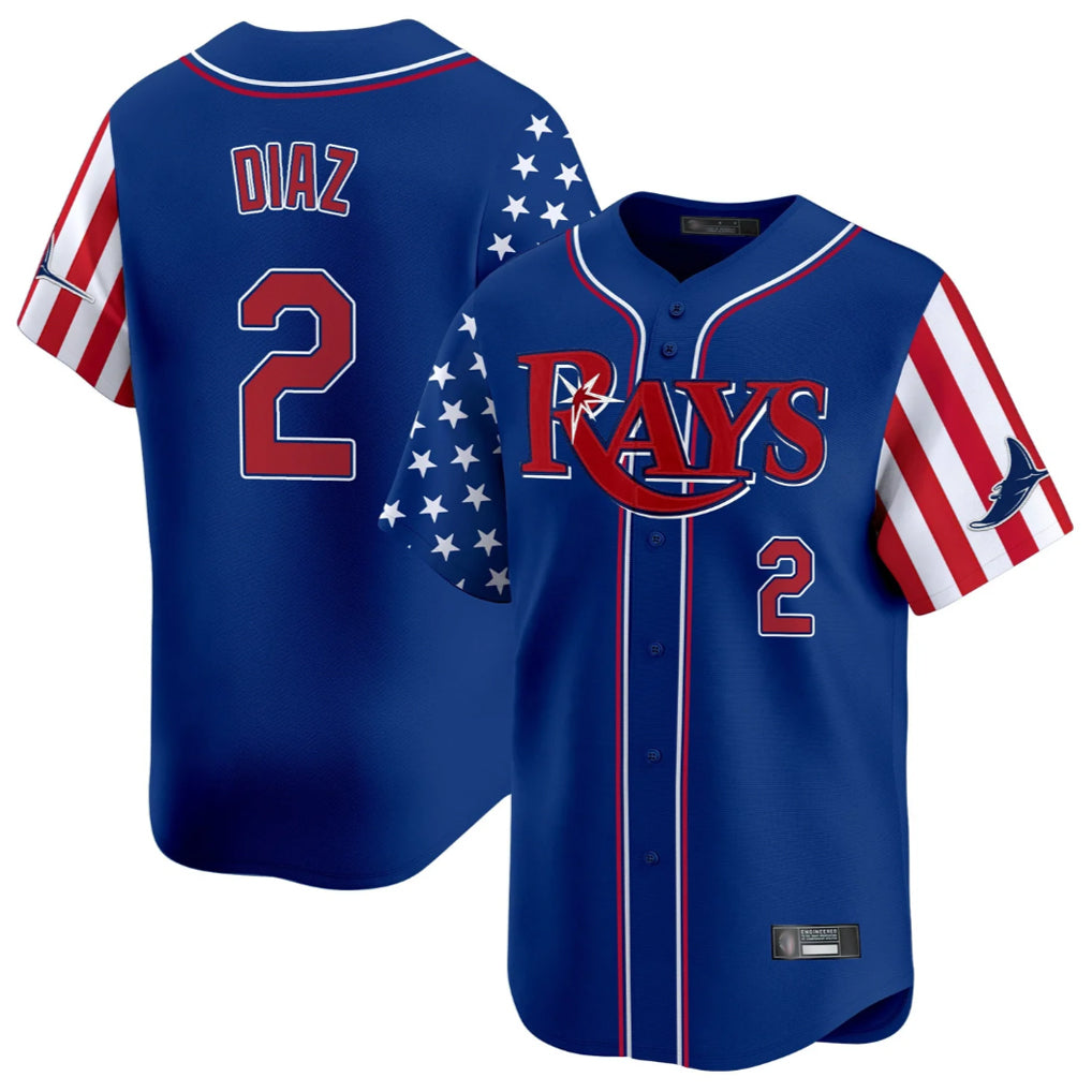 Davalo TB.Rays #2 Yandy Diaz Player Royal 2025 Independence Day Vapor Premier Limited Stitched Jerseys