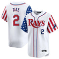 Davalo TB.Rays #2 Yandy Diaz Player White 2025 Independence Day Vapor Premier Limited Stitched Jerseys