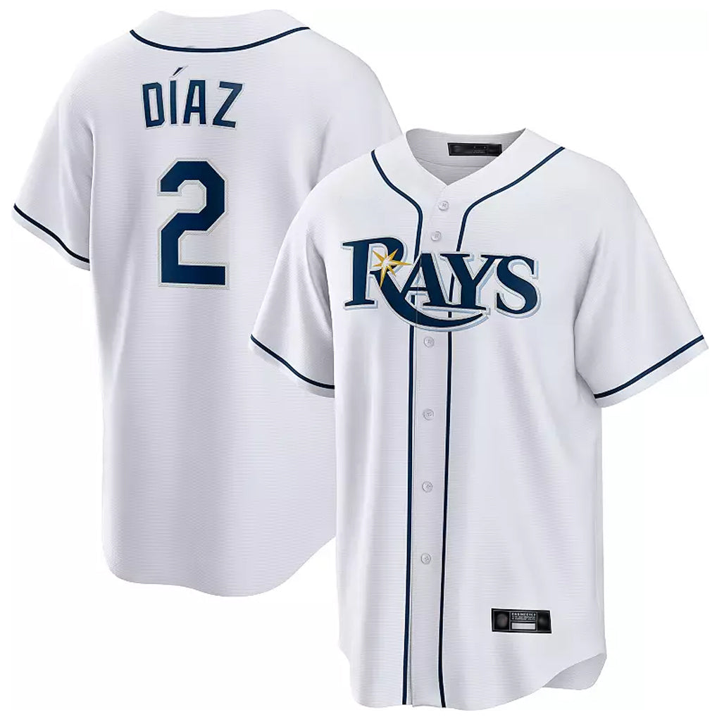 Davalo TB.Rays #2 Yandy Diaz Player White Home Game Stitched Jerseys