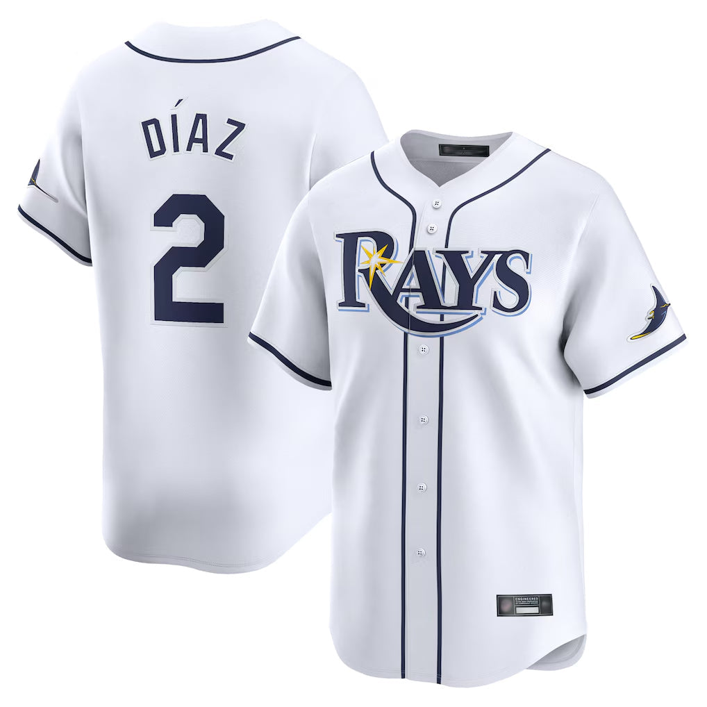 Davalo TB.Rays #2 Yandy Diaz Player White Home Limited Stitched Jerseys