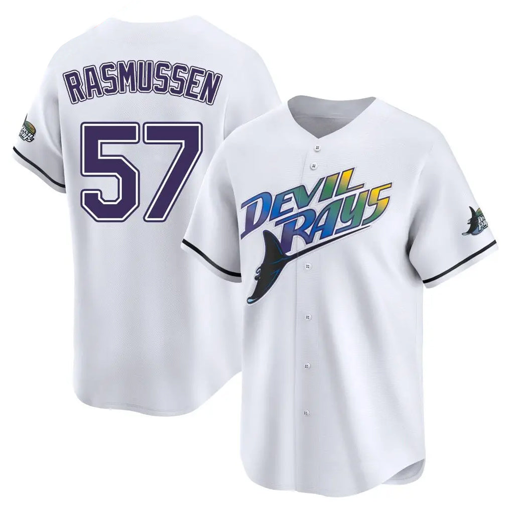 Davalo TB.Rays #57 Drew Rasmussen Player White City Connect Home Stitched Jerseys
