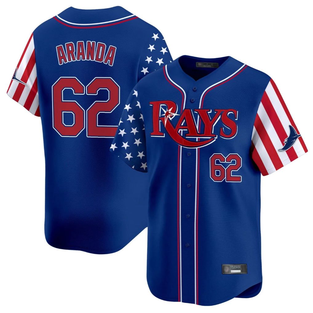 Davalo TB.Rays #62 Jonathan Aranda Player Royal 2025 Independence Day Vapor Premier Limited Stitched Jerseys