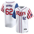 Davalo TB.Rays #62 Jonathan Aranda Player White 2025 Independence Day Vapor Premier Limited Stitched Jerseys