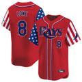 Davalo TB.Rays #8 Brandon Lowe Player Red 2025 Independence Day Vapor Premier Limited Stitched Jerseys