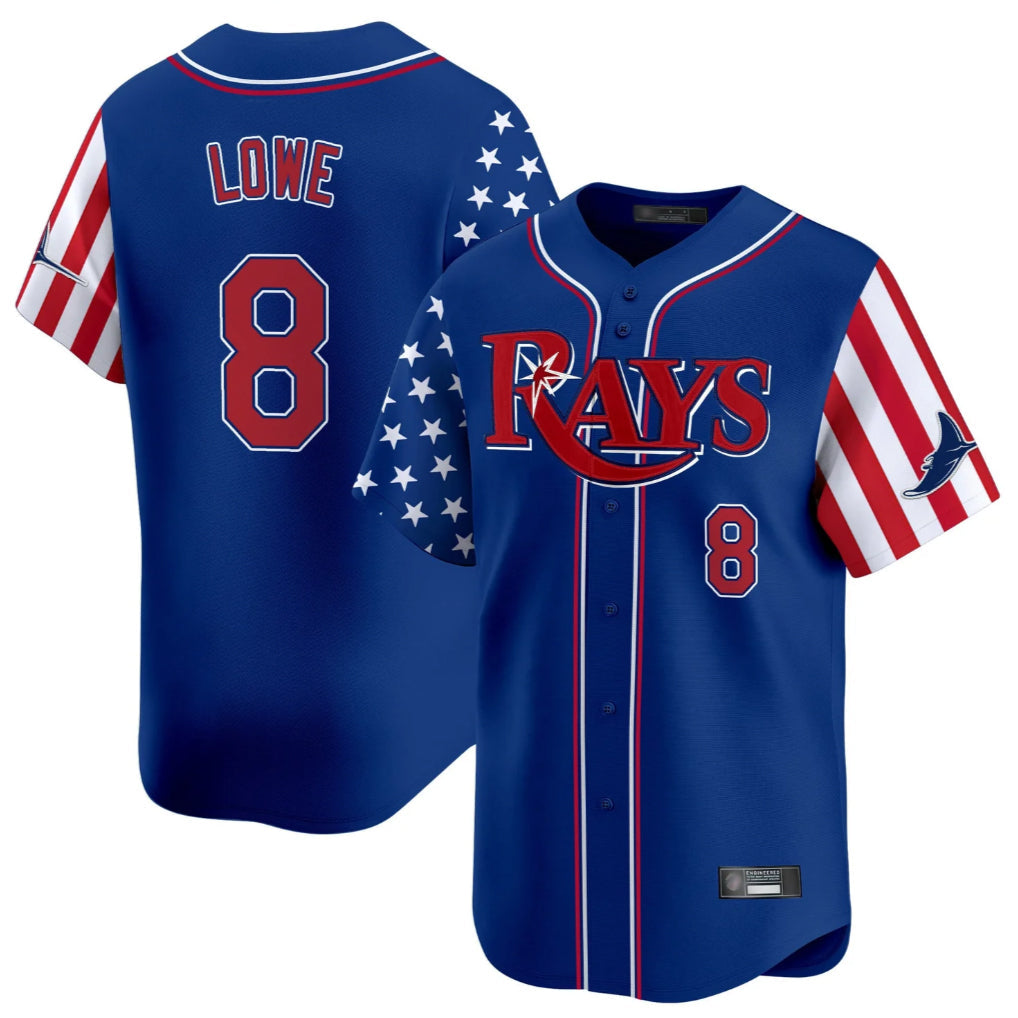 Davalo TB.Rays #8 Brandon Lowe Player Royal 2025 Independence Day Vapor Premier Limited Stitched Jerseys