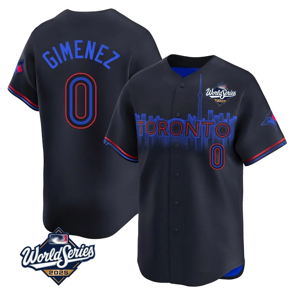 Davalo T.Blue Jays #0 Andres Gimenez Player Black 2025 World Series City Connect Stitched Jerseys