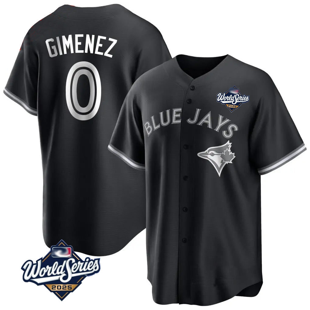 Davalo T.Blue Jays #0 Andres Gimenez Player Black 2025 World Series Game Stitched Jerseys